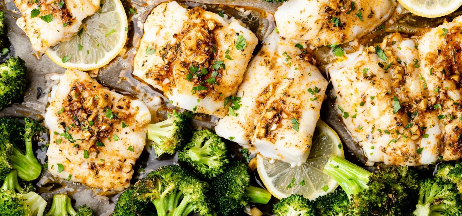 Baked Cod with Lemon Butter Sauce and Steamed Broccoli 2