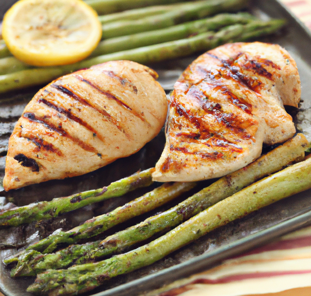 Lemon Herb Grilled Chicken with Roasted Asparagus